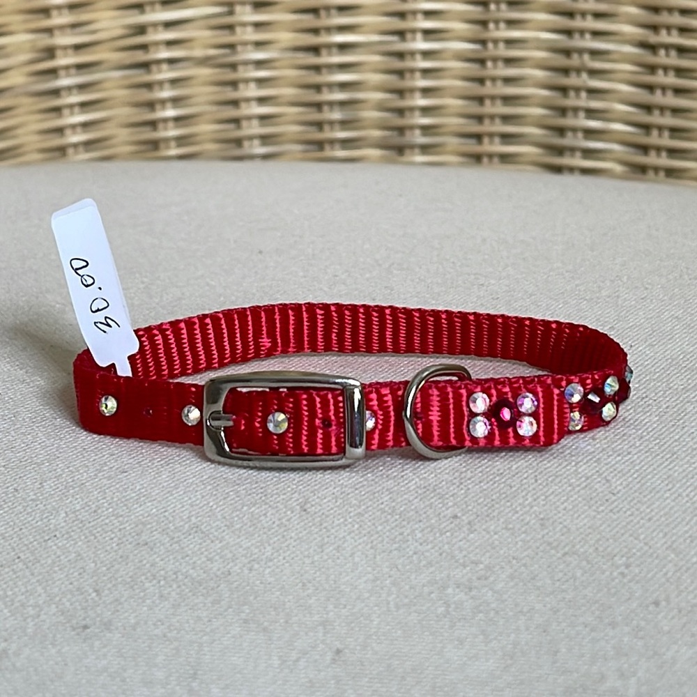 NWT Candy Did It! Handmade Cute Little Red Bling Collar For Cat Or Small Dog